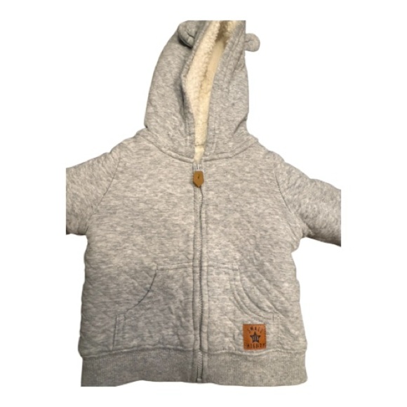 Carter's Light Gray Fleece-Lined Hoodie - Picture 3 of 6
